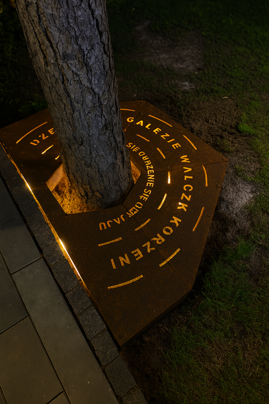 Maskownica Podest Dekoracja drzew ogrodu Stal Corten