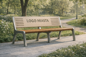 Nowoczesna ławka parkowa z personalizacją