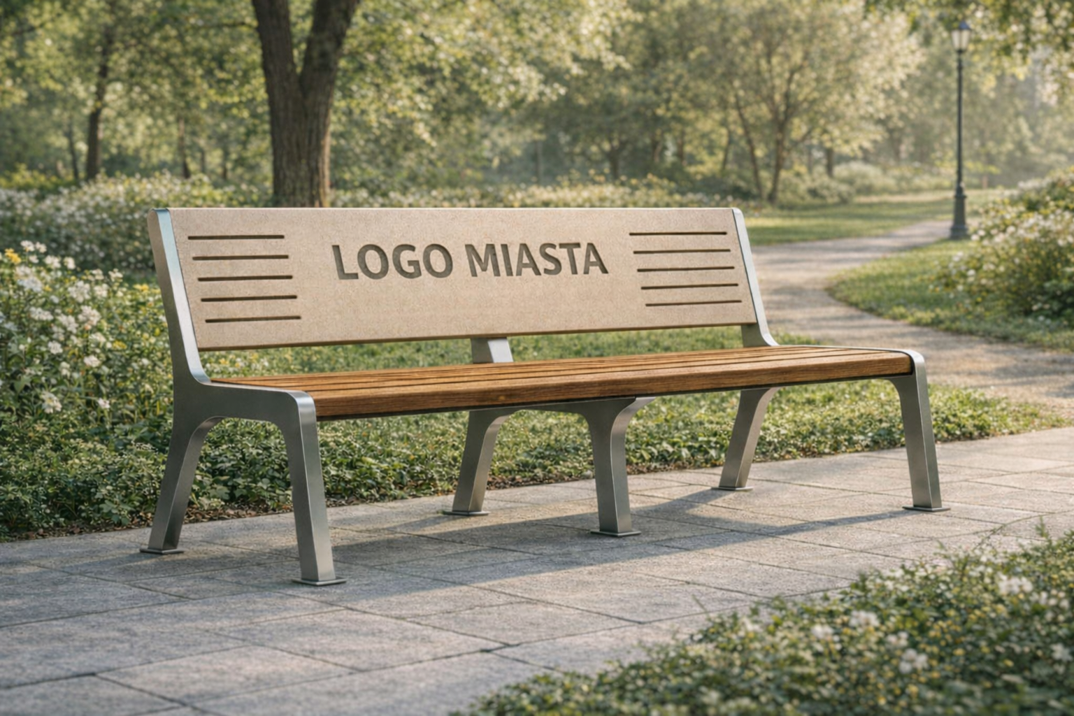 Nowoczesna ławka parkowa z personalizacją
