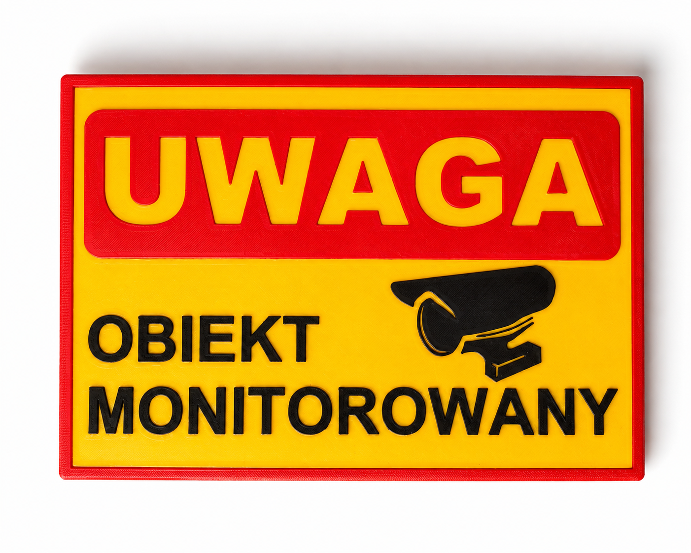 Tabliczka 3D Uwaga Obiekt Monitorowany 24 × 17 cm
