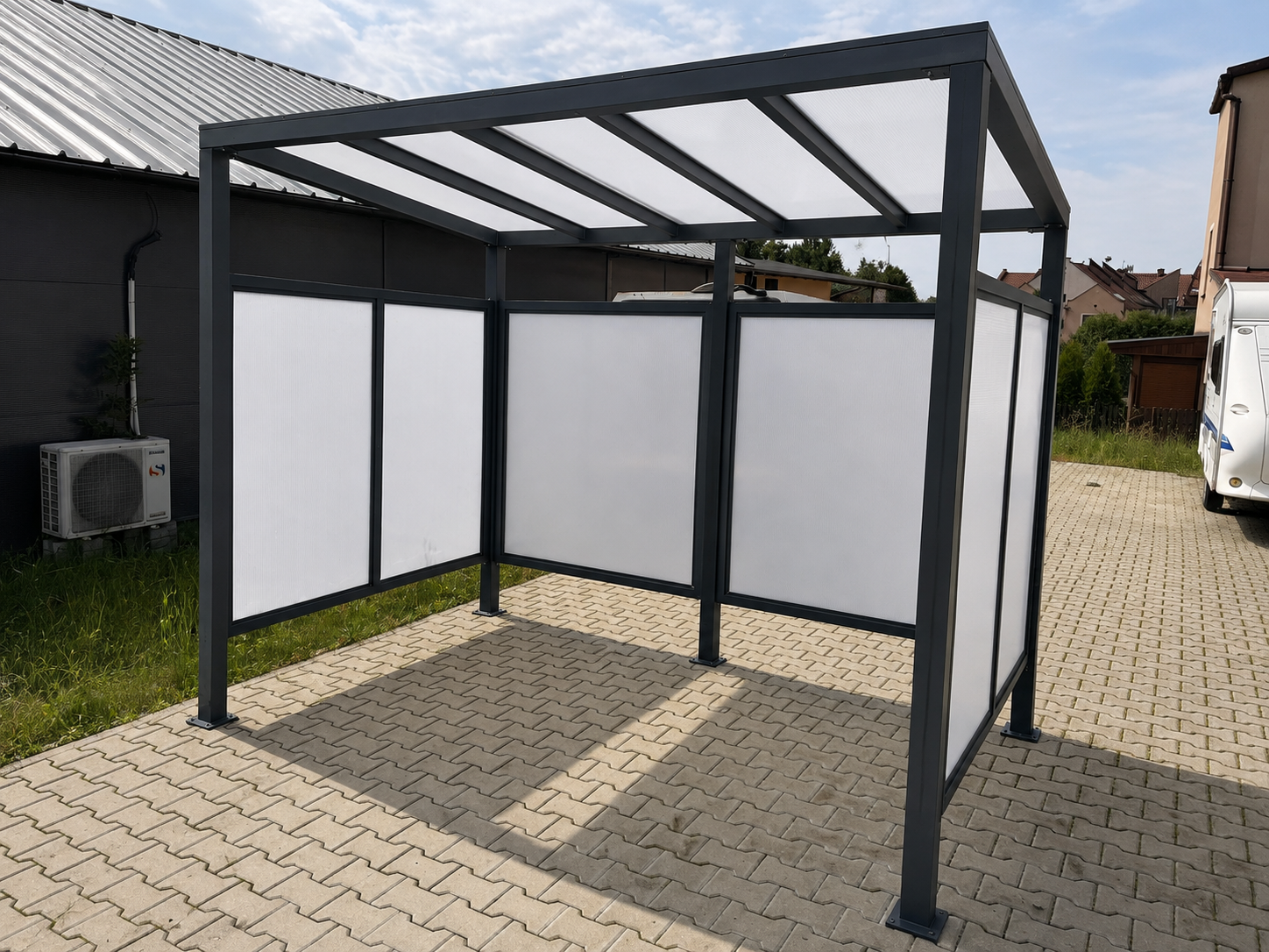 Wiata rowerowa aluminiowa 3 × 2 m