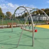 Huśtawka linowa ze stali nierdzewnej na placu zabaw